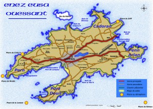 Vue aérienne de l'île d'Ouessant Ile d'Ouessant (29) - Gîtes de Kerscao